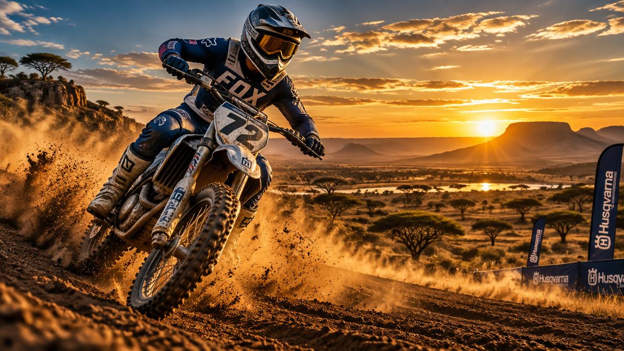 Pilote TVS Motocross sur une piste